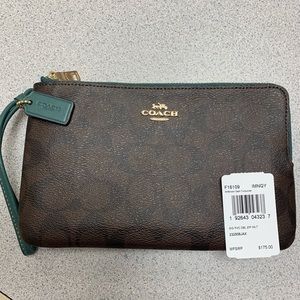 Authentic Coach double Zip Wristlet